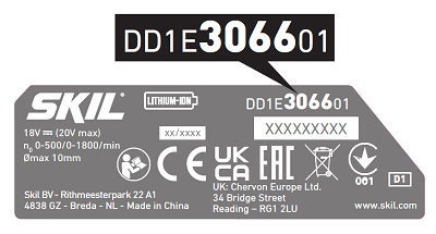 SKIL bare tool number