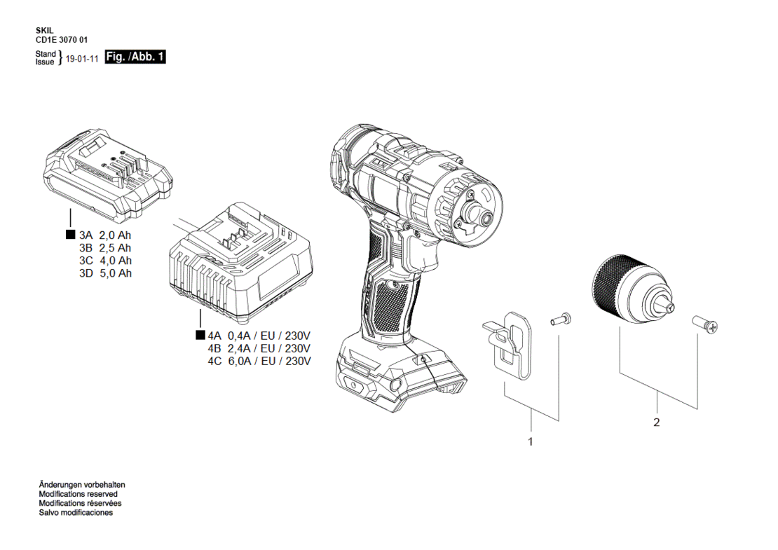 SKIL 3070 EU / 20 V "BRUSHLESS MOTOR" Oplaadbare klopboor-/schroefmachine zonder borstels