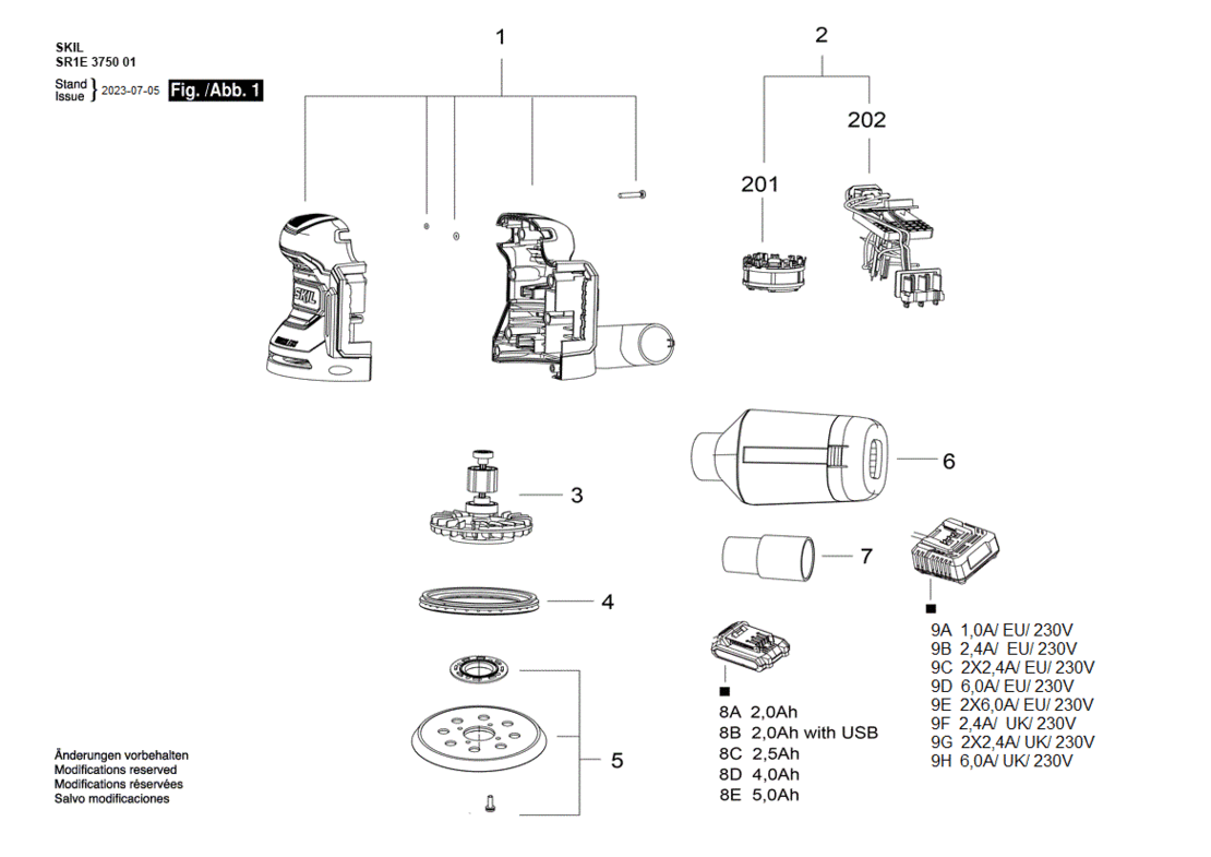 SKIL 3750 EU / 20V "BRUSHLESS MOTOR" Oplaadbare excenterschuurmachine zonder borstel