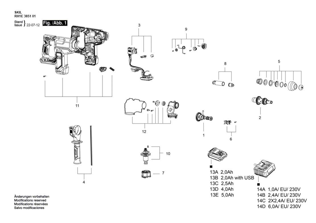 SKIL 3851 EU / 20 V "BRUSHLESS MOTOR" Oplaadbare boorhamer zonder borstel