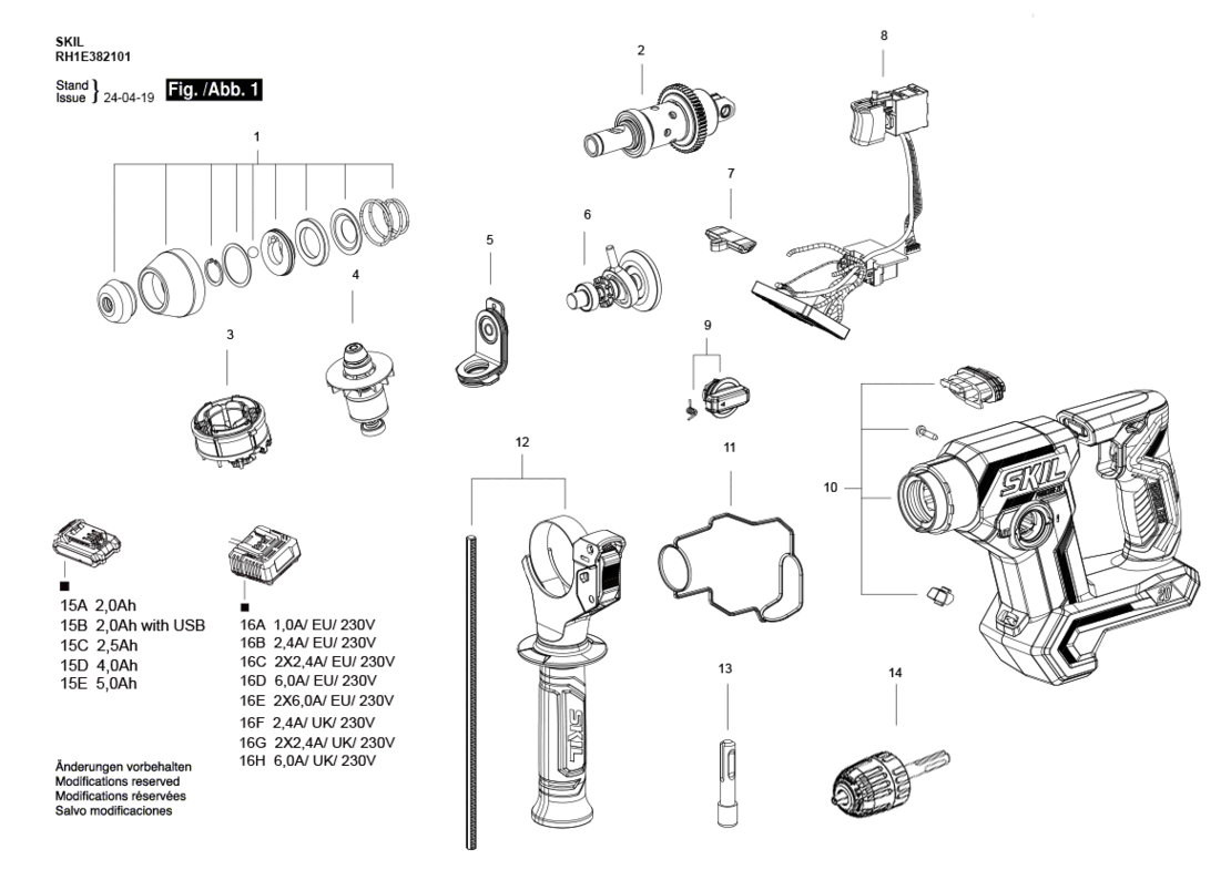 SKIL 3821 EU / 20 V "BRUSHLESS MOTOR" Oplaadbare boorhamer zonder borstel