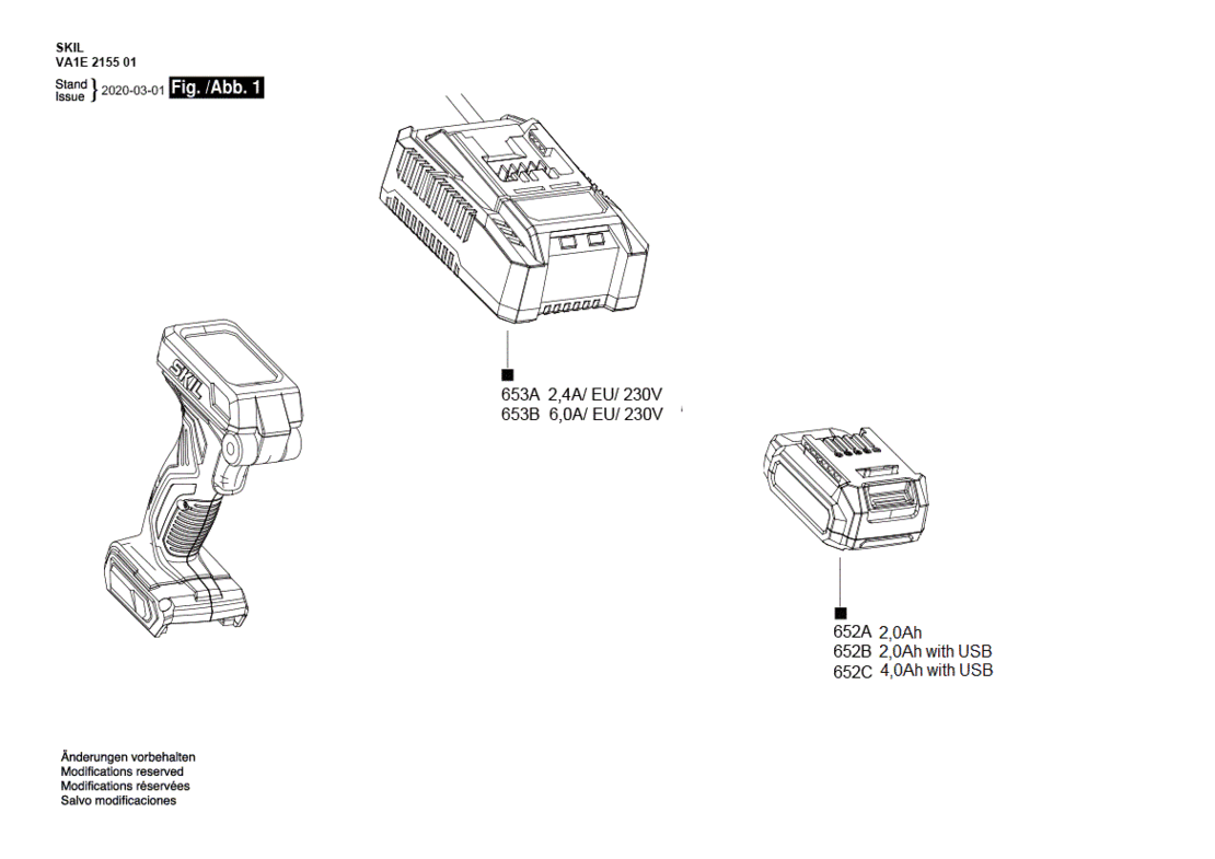 SKIL 2155 EU / 12 V Oplaadbare LED-lamp