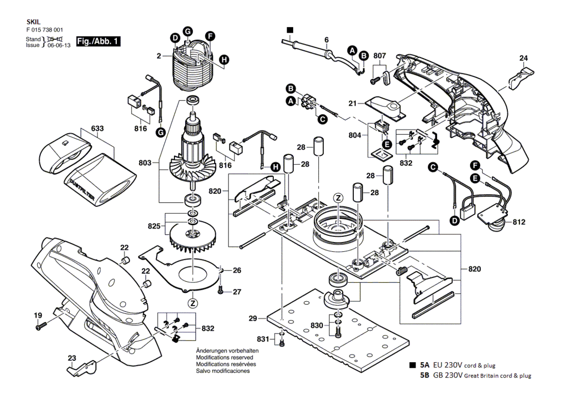 SKIL 7380 EU / 230 V VLAKSCHUURMACHINE